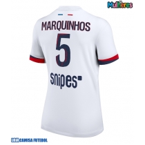 Camisa de Futebol Paris Saint-Germain Marquinhos #5 Equipamento Secundário Mulheres 2025-26 Manga Curta